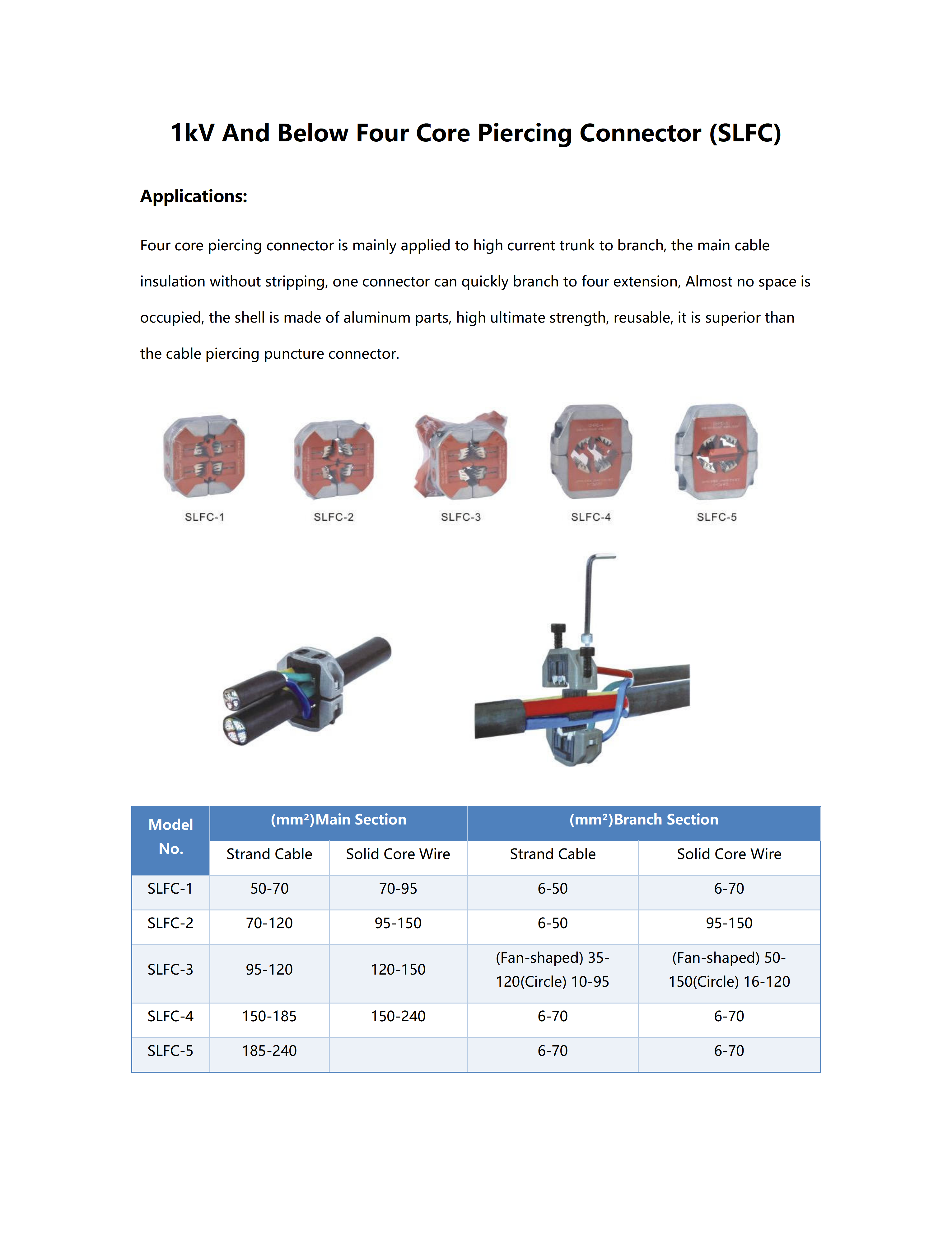 SLFC Four-core Piercing Connectors detail 1